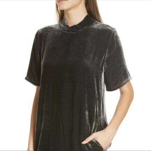 NWT Eileen Fisher Dress Crushed Velvet Mock Neck Tie Back Sheath Oversized - Picture 6 of 16